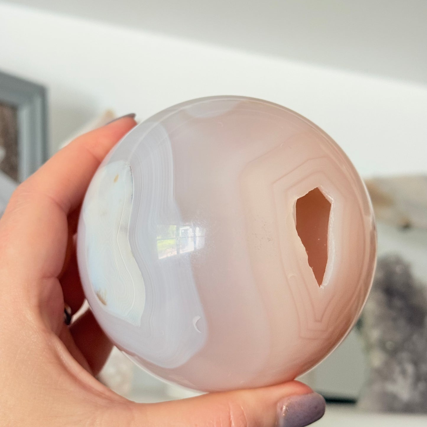 Natural Pink Jelly Crystal Sphere