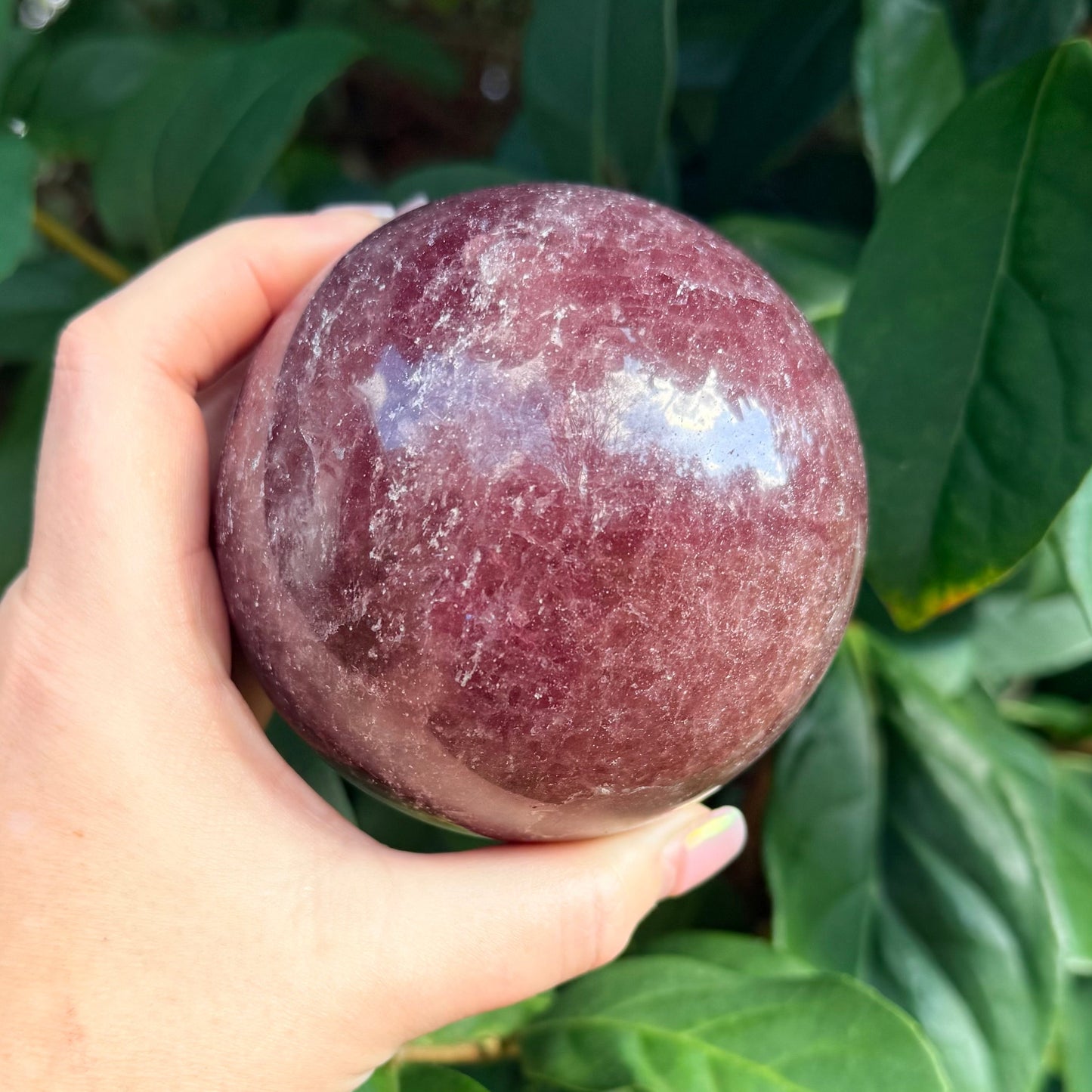 Sparkled Strawberry Quartz Crystal Sphere XXL