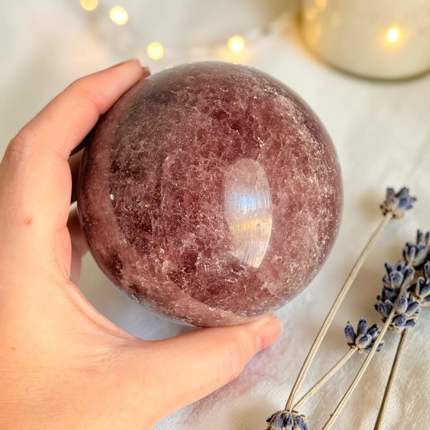 Sparkled Strawberry Quartz Crystal Sphere XXL