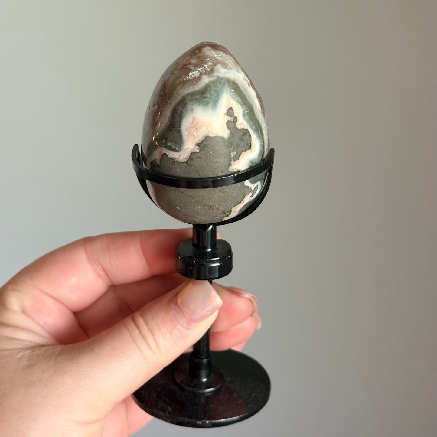 Small Amethyst Druzy Egg with Stand