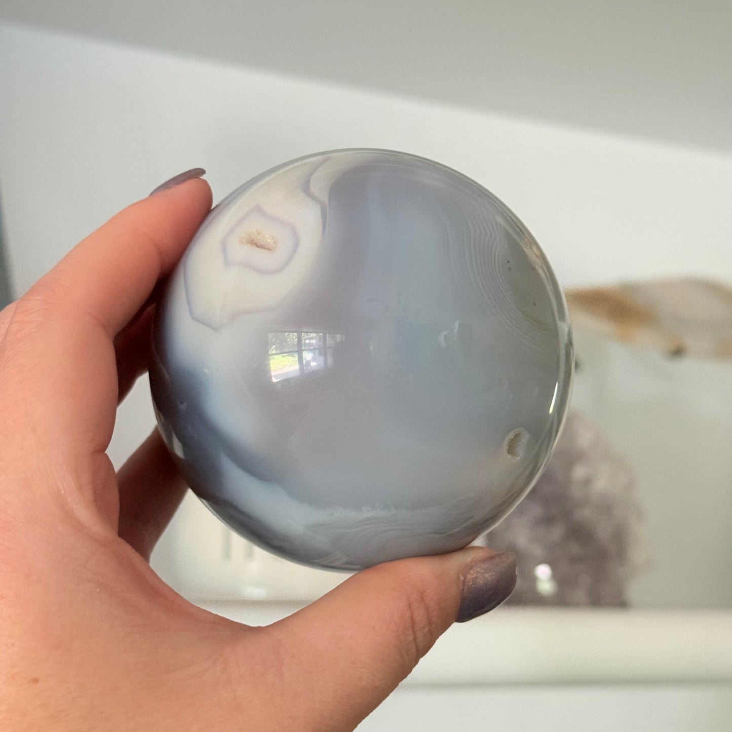 Druzy Jelly Agate Crystal Sphere