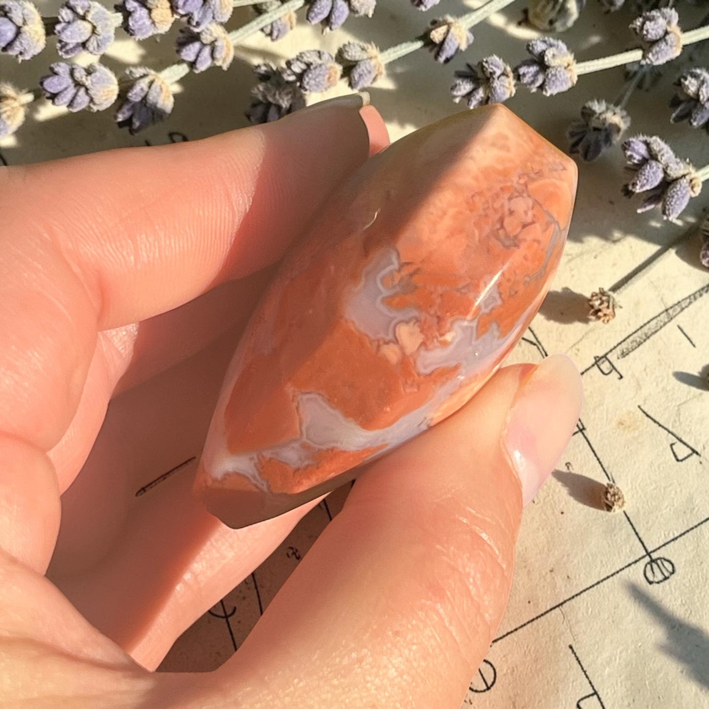 Pink Agate Crystal Heart Carving