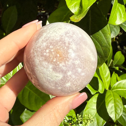 Pink Amethyst & Flower Agate Druzy Crystal Sphere