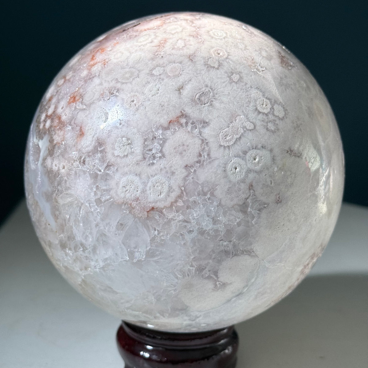 Pink Amethyst & Flower Agate Druzy Crystal Sphere 6lbs