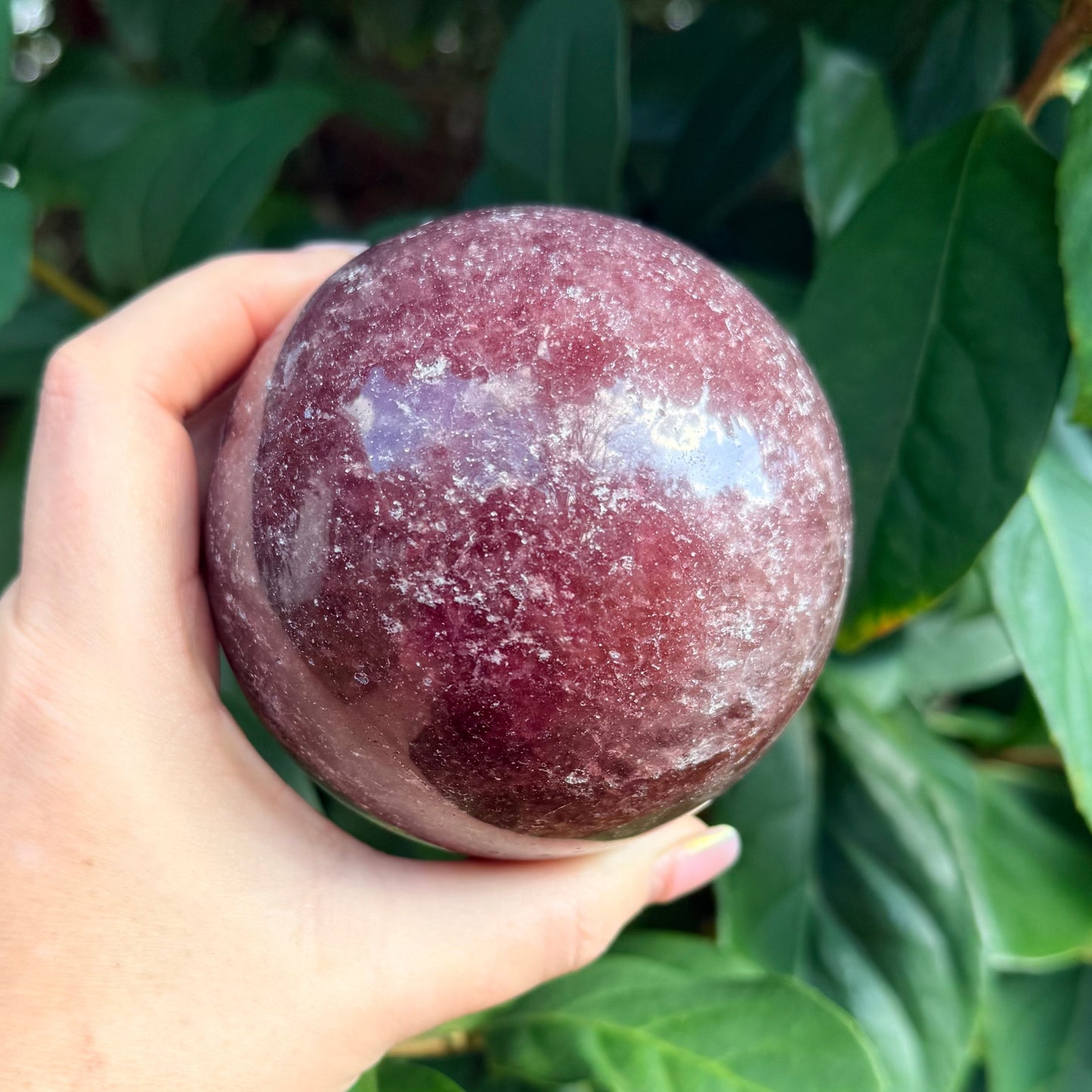 Sparkled Strawberry Quartz Crystal Sphere XXL