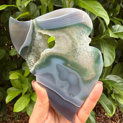 Natural Moss Agate Butterfly Crystal Wings