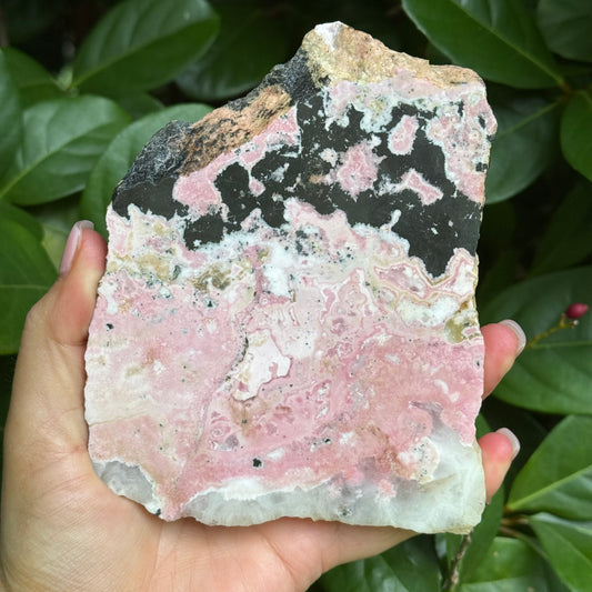 Peruvian Rhodochrosite Crystal Carving Slab