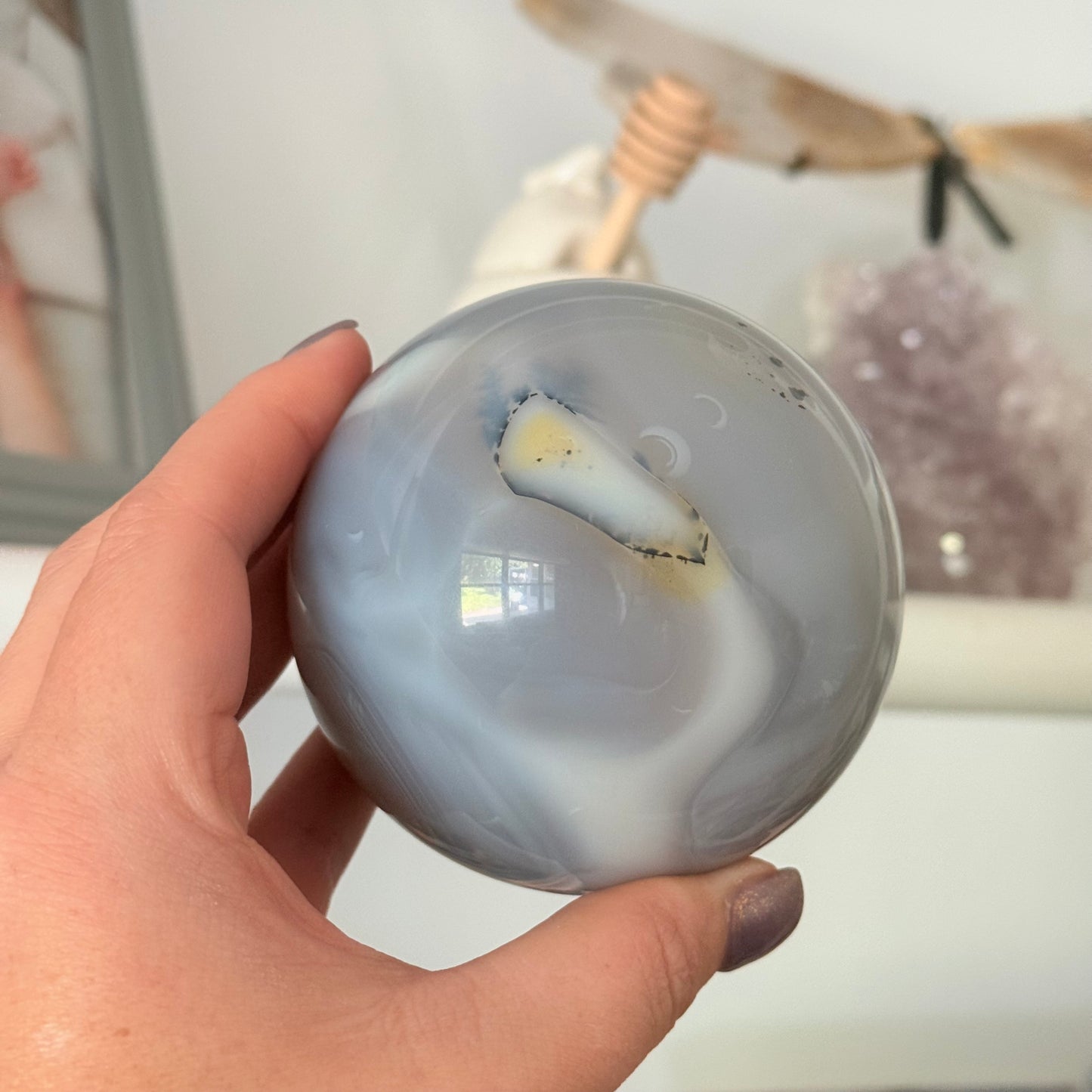 Druzy Jelly Agate Crystal Sphere