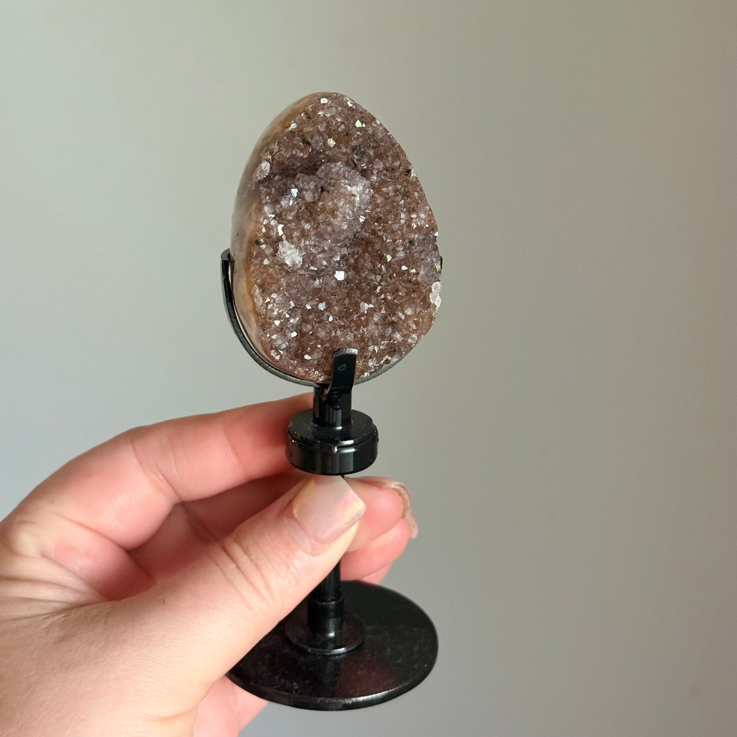 Small Amethyst Druzy Egg with Stand