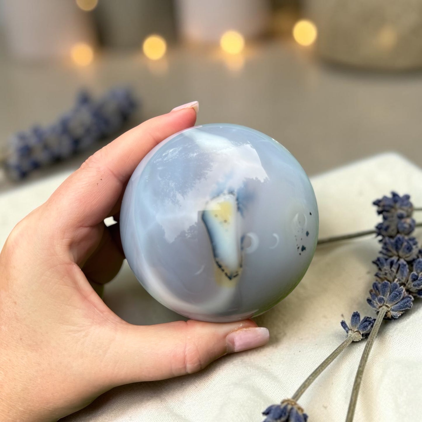 Rare Druzy Jelly Agate Crystal Sphere