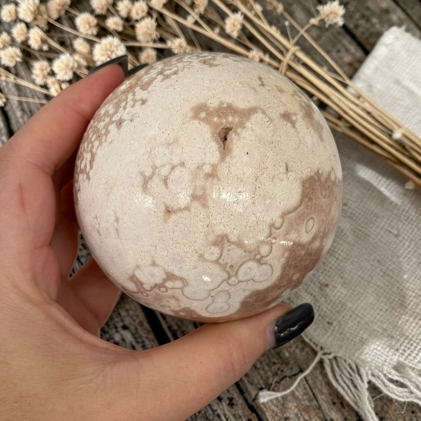 Pink Amethyst & Flower Agate Crystal Sugar Druzy Sphere