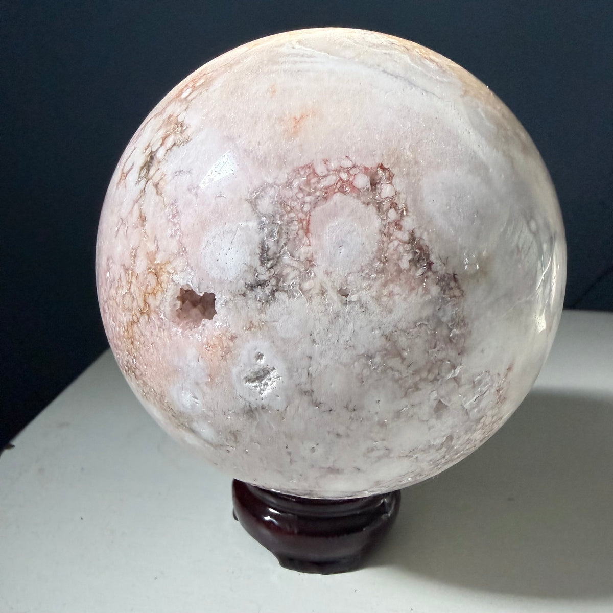 Pink Amethyst & Flower Agate Druzy Crystal Sphere 6lbs