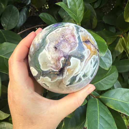 Moss Agate Crystal Sphere
