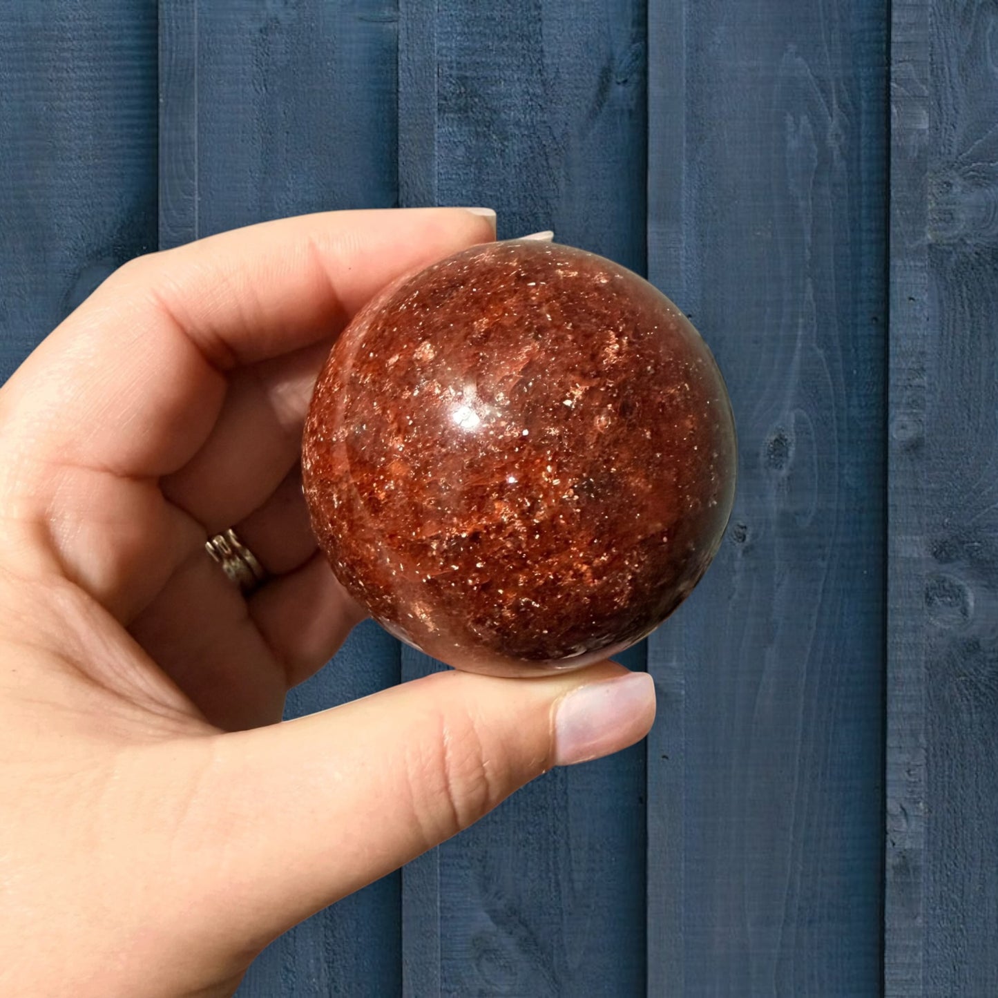 Sparkled Strawberry Quartz Crystal Sphere Med