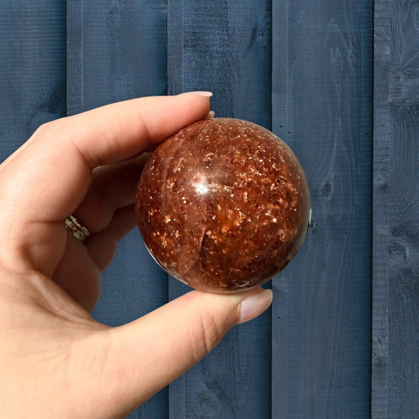 Sparkled Strawberry Quartz Crystal Sphere Med
