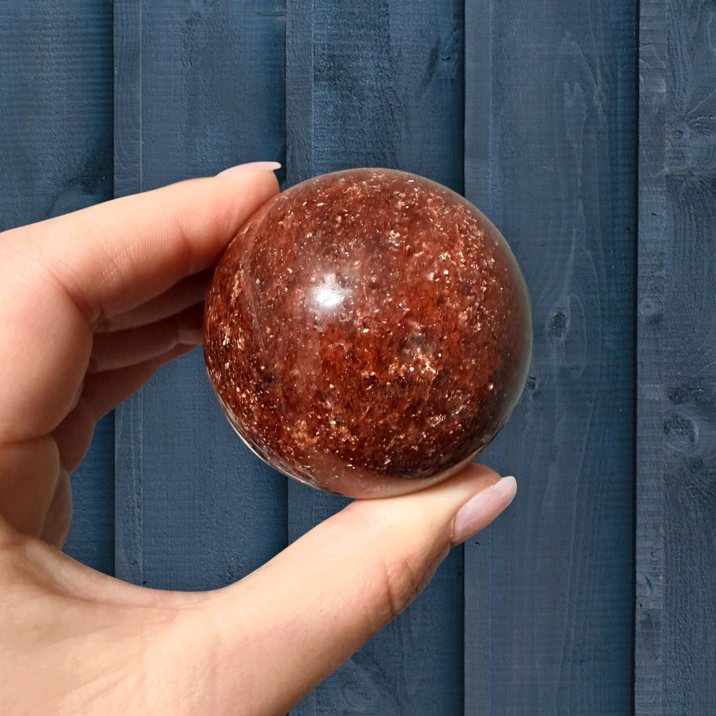 Sparkled Strawberry Quartz Crystal Sphere Med