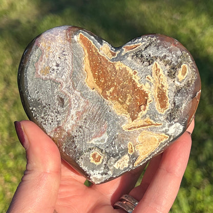 Chunky Ameythyst Crystal Heart Carving
