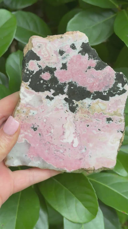 Peruvian Rhodochrosite Crystal Carving Slab